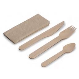 SET CUBIERTOS MADERA 4 PZ