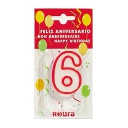 VELAS CIFRA ANIVERSARIO Nº 6